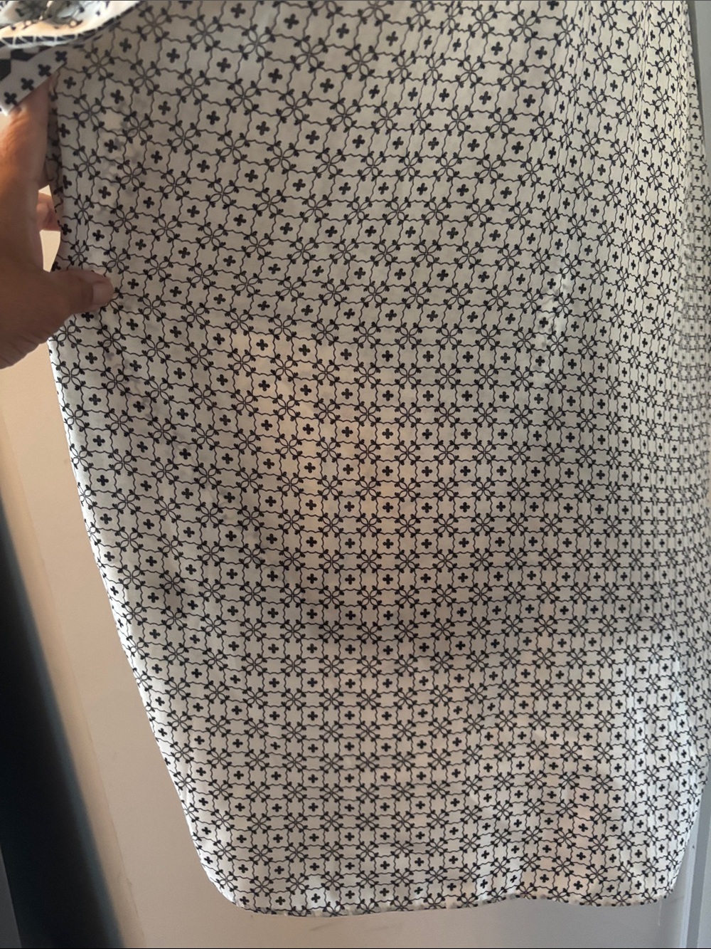Max Studio Cream and Black Geometric V-Neck Tunic - Picture 8 of 8